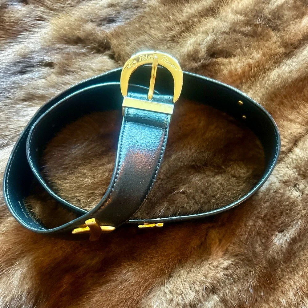 Paloma Picasso Black Leather Vintage Belt - Picture 2 of 10